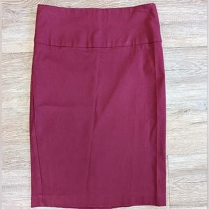 Fashion Collection Burgundy Pencil Skirt Size S